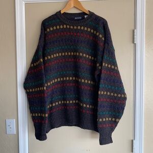 Austin Reed Men's Shetland Wool Blend Sweater Sz.XL Vintage multicolored